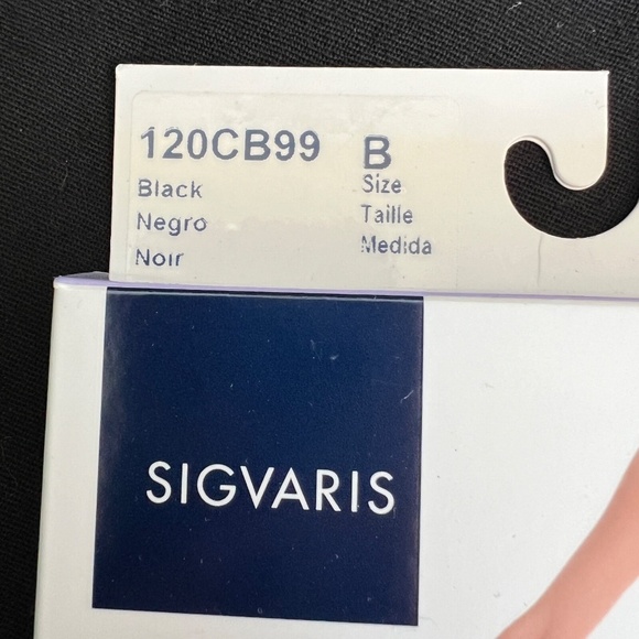 Sigvaris Well Being Knee High 15-20 mmHg Black B Sheer Compression Hoisery NEW - Picture 5 of 7